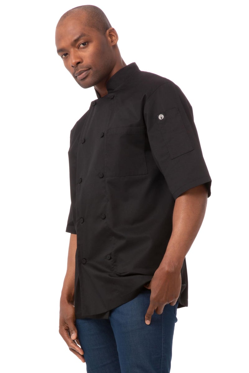 Chef Works معطف الطهاة للرجال من شيف ووركس مونتريال بفتحات تهوية بارد، أسود، 4X-كبير - Image 1